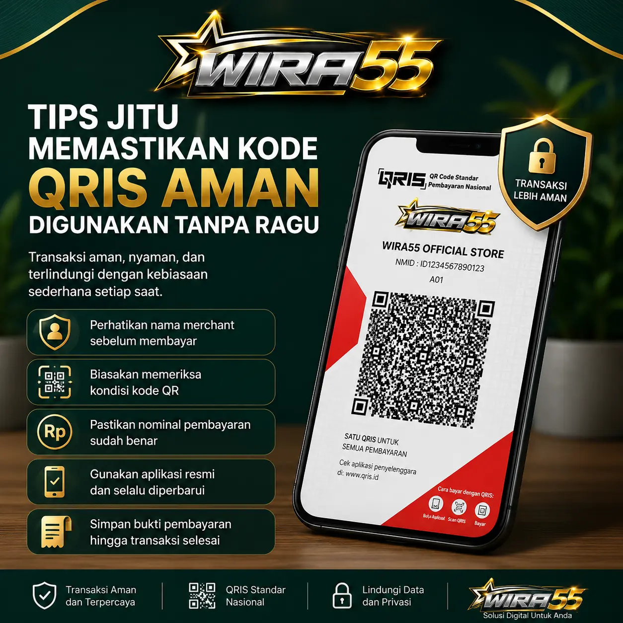 Ilustrasi keamanan transaksi QRIS Wira55